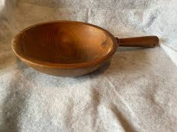VINTAGE WOODCROFTERY PRODUCT WOODEN BOWL WITH HANDLE | eBay