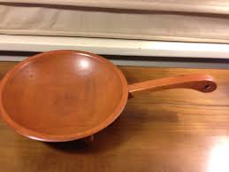 Vintage Munising Handle Footed 9" Wooden Snack Bowl Asian ...