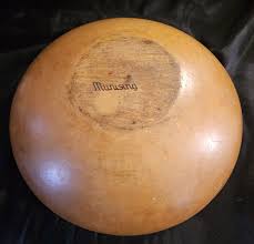 Vtg Munising Primitive 13.5" Hand Turned Wooden Bowl Rustic ...