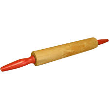 Nice 1950s Wooden Rolling Pin with Red Handles. For Sale at ...