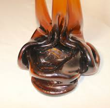 vintage hand blown amber glass beer bottle candelabra candle stick holder | eBay Australia