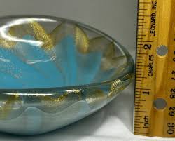 Vintage Murano Art Glass Blue and Gold Bowl. - Etsy