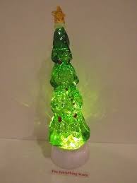 ACRYLIC GREEN CHRISTMAS TREE SPINNING GLITTER LIGHT UP DECORATION NEW FREE SHIP | eBay