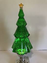 Cracker Barrel Vintage Green Glitter Light up Christmas Tree Snow Globe WORKS | eBay