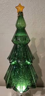 Light Up Christmas Tree 13" Tall Water Filler Green Glitter - Missing Some Water | eBay