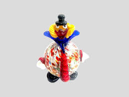 1970's Murano Italian Blown Glass Round Belly Colorful Clown ...