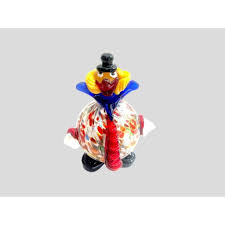 1970's Murano Italian Blown Glass Round Belly Colorful Clown ...