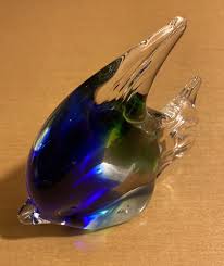 Multicolored Glass Fish Shaped Paperweight 4 1/4" | eBay