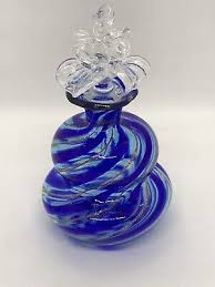 FAB! Vintage 50's Murano Salviati Swirl Design Perfume Bottle w Figural Stopper | eBay