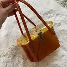 Bags | Original Rialto Ny Lucite Purse With Carved Daisy Lid Rare | Poshmark