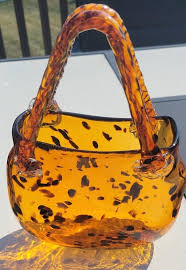 Hand Blown Tortoise LEOPARD PRINT Glass Art Purse!! | eBay