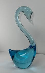 Blue Toned Glass Swan With Head Tilted Downward Murano or Viking Style Blown Glass Art Sculpture Has No Flaws Beautiful Condition - Etsy Sweden