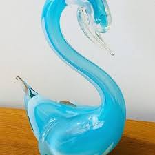 Murano Blue Swan - Etsy