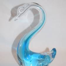 Vintage Blue Hand Blown Art Glass Bird Swan, Unique Design With Bubbles to Give the Wings Texture - Etsy Australia