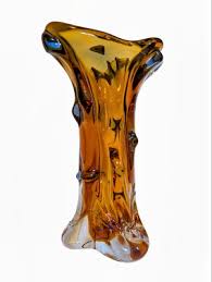 Vintage Jan Beranek Art Glass Tree stump Vase Skrdlovice Sommeroso 13" 9.6 lbs | eBay