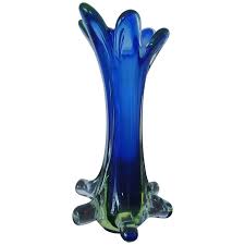 Midcentury Murano Blue Green Vase For Sale at 1stDibs | murano blue green glass vase, murano green vase