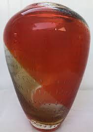 Vintage Murano Art Glass Amberina Controlled Bubbles Large ...