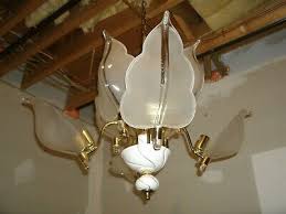 Vintage Italian Glass 8 Leaf Chandelier | eBay