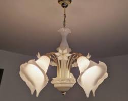 Vintage Murano Glass Calla Lily Chandelier - 70s Franco ...