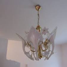 Vintage Murano Milk Glass Calla Lily Chandelier - Etsy Canada