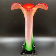 Vintage Murano Cased Jack in The Pulpit Flower 15" Cased Art ...