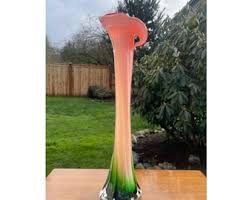 Vintage 1990s Post Modern Tall Encased Calla Lilly Multi ...