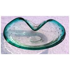 Similar Items to MCM Controlled Bubble Art Glass Bowl, with ...