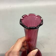 Vintage Hand Blown Pilgrim Cranberry Glass Bud Vase - 7 1/8 ...