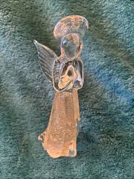 Vintage Art Glass ANGEL Figurine Silver Fleck 8 Inches Tall ...