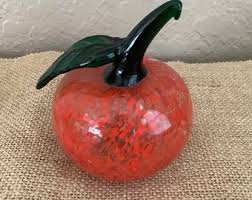 Murano Art Blown Glass Fruit Pumpkin ~apple~ Paperweight Autumn Colors Speckled - Etsy