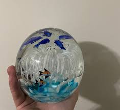 Vintage Murano Glass Art Paperweight Aquarium Fish ...