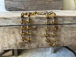 RARE OLD VINTAGE HANDMADE BRASS WORK CRYSTAL GLASS BEADS NECKLACE, COLLECTIBLE | eBay