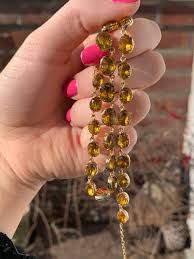 Antique silver gilt, foiled back yellow paste rivière necklace — Gembank1973