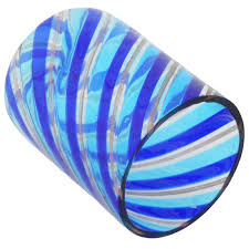 Murano Glass Goblets | Murano Shot Glass Filigrana Design - Blue