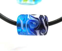 Ocean Pearl~Glass Pearl Necklace - Shop Natural art glass ...