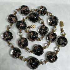 Murano Necklace Venetian Sommerso Foil Glass Hand Knotted ...