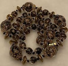 Vintage Murano Art Glass Copper Sparkle Foil Adventurine ...