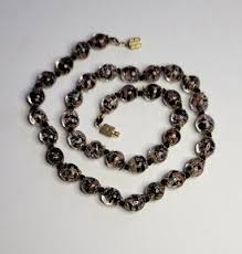 Vintage Italian Venetian Murano Gold And Black Glass Beaded ...