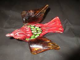 Vintage Murano Glass Millefiori Bird Dove Reddish & Amber ...