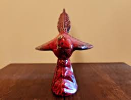 Vintage Royal Haeger Art Pottery Pheasant, Speckled Red ...