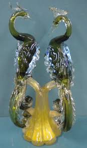 Lot - Murano Glass Phoenix Birds