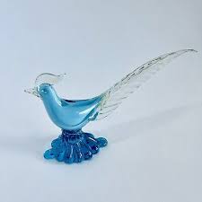 Like Murano Roadrunner Blue and Gold 11” Long 7” Tall | eBay