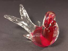 Vintage Murano Glass Bird Figurine – Clear and Red Pulled ...
