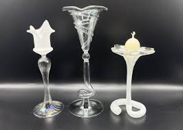 Murano – Set of Three Blown Glass Candlesticks - Etsy Australia