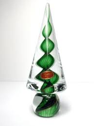 Vintage Murano Glass Christmas Tree Gold Polveri Green Swirl ...