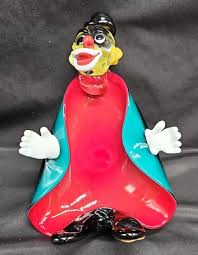 RARE Vintage Hand Blown Murano Art Glass 7.5" CLOWN ...