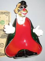 Vintage Murano Clown Art Glass Hand-Blown Candy Dish Ashtray ...