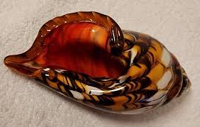 Vintage Murano Style Glass Conch Shell Art Glass Beautiful ...