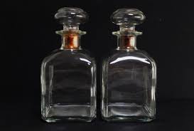 Set / Pair Clear Glass Decanter / Carafe With Stopper, Made ...