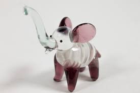 Set of Colorful Striped Glass Figurine Elephants - Etsy